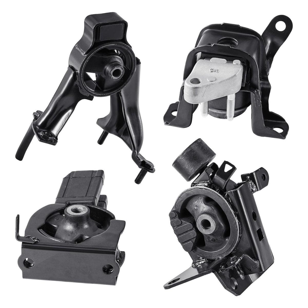 Engine and Transmission Motor Mount Kit Replacement, Set of 4, Compatible with 2003–2008 Toyota Corolla 1.8L L4, Replace OE# A4220, A4219, A4218, A4221, Secure Support