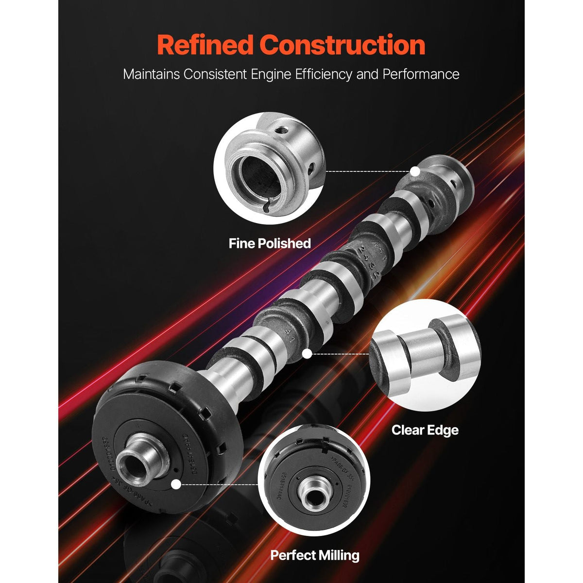 Engine Camshaft, 05184378AF 05184378AH 5184378AE 5184378AF 5184378AD 5184378AG Cam Replacement, Fit 2018 Jeep Wrangler JK, 2011-2019 Dodge Journey, 2013-2018 Ram 1500, 2012 Ram C/V Base, 3.6L V6