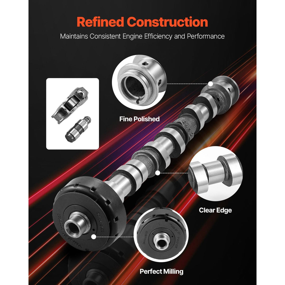 Engine Camshafts Rockers Arm Lifters Kit, Cam Replacement for 2011-2016 Jeep Cherokee/Wrangler/Grand Cherokee, 2011-2016 Dodge Caravan/Journey/Durango