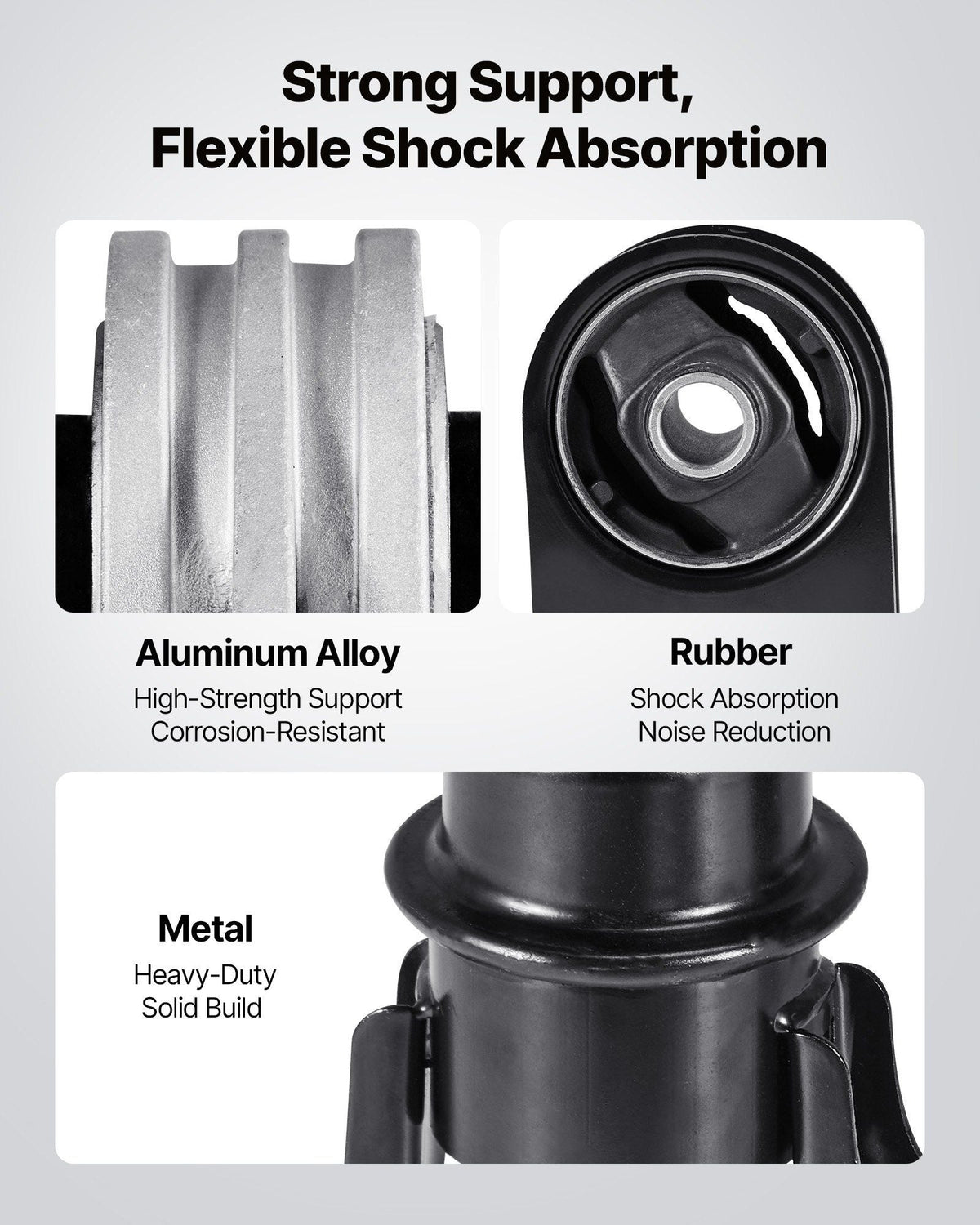 Engine Motor Mount and Transmission Mount Kit Replacement, Set of 4, Compatible with 2009–2012 Ford Escape 2.5L L4, Replace OE# A5446, A5481, A5412, A5441, Secure Support