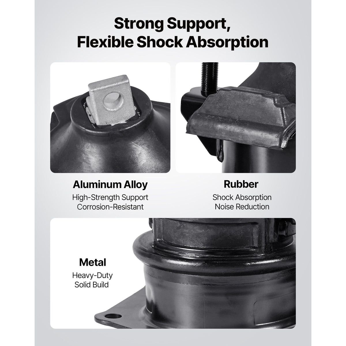 Engine Motor Mount and Transmission Mount Kit Replacement, Set of 6, Compatible with 2003–2007 Honda Accord 3.0L V6, Replace OE# A4526HY, A4517, A4527HY, A4524, A4544, A4525, Secure Support