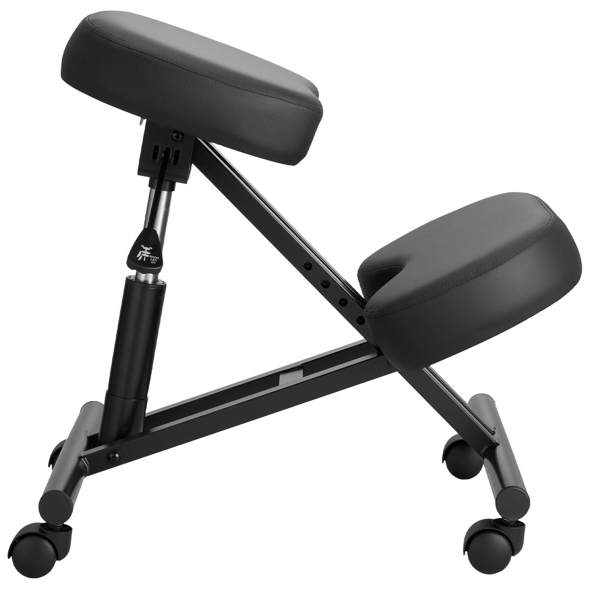 Ergonomic Kneeling Chair with Wheels, Mobile X-Shaped Posture Knee Chair with Adjustable Height & Thick Foam Cushions, Natural Relief for Neck or Back Pain for Home, Office or Meditation, Black