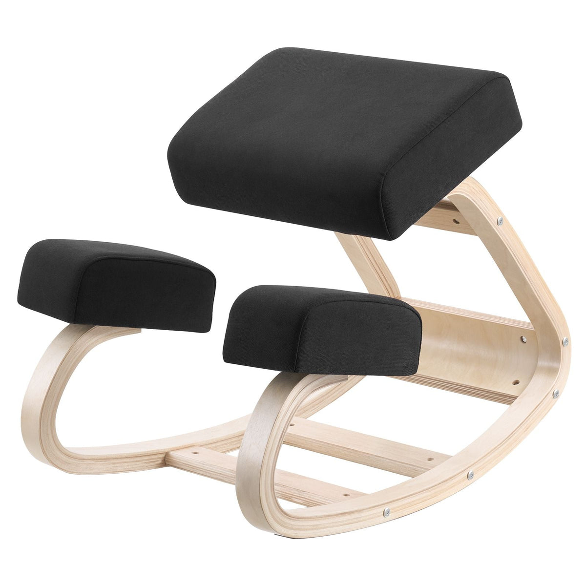 Ergonomic Kneeling Chair, Wooden Posture Knee Chair with Thick Foam Cushions and Solid Wood Frame, Adjustable Height, Natural Relief for Neck or Back Pain, Ideal for Home, Office or Meditation