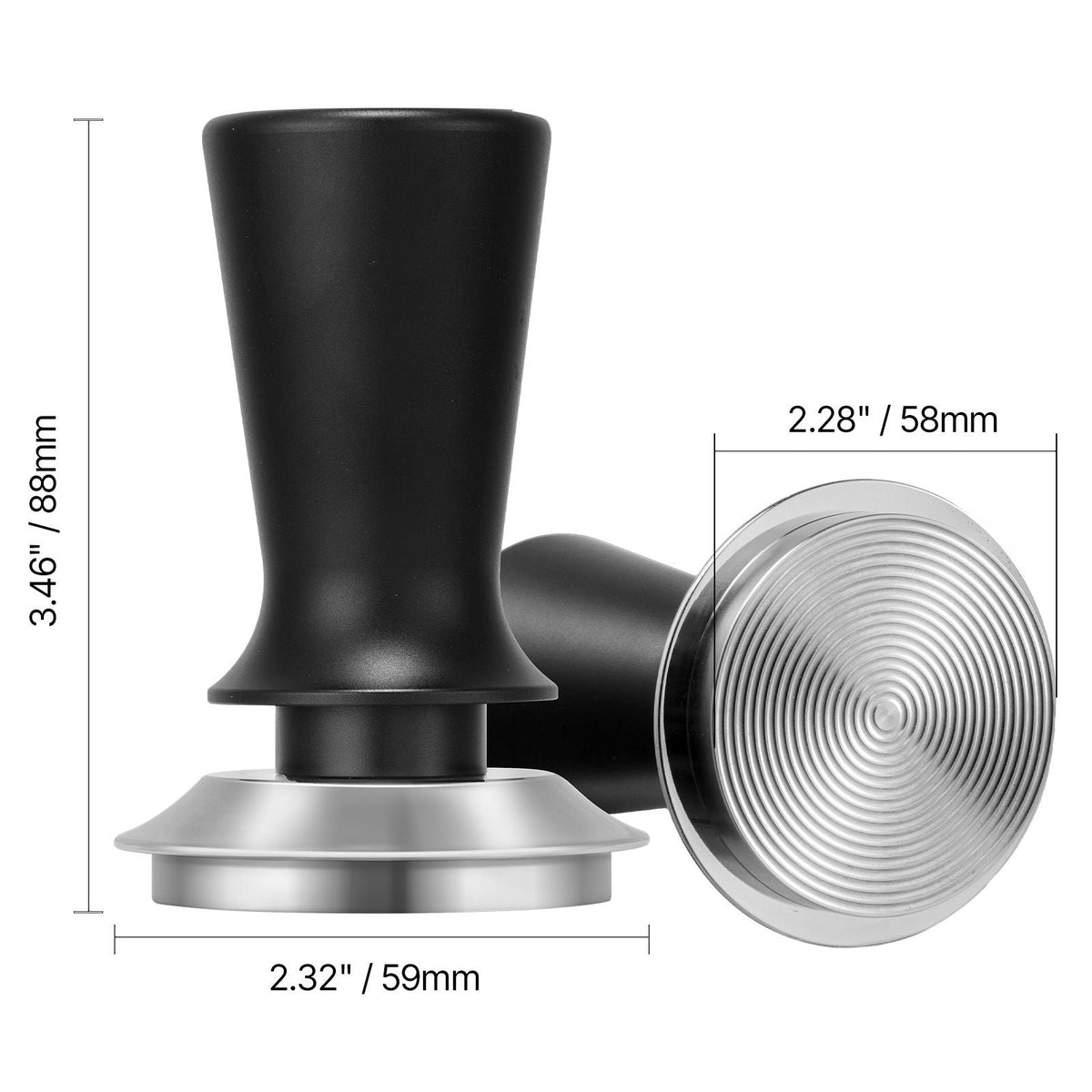 Espresso Tamper 58mm, Spring Loaded Coffee Tamper, 30 lbs Tamper Tool Espresso, Stainless Tamper with Non-Slip Grip