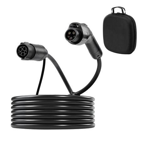 EV Charger Extension Cable, 32Amp 40 ft J1772 Extension Cord Compatible with 120V-240V SAE J1772 Electric Vehicle Chargers, Level 1/Level 2 IP66 Heavy Duty Car Charging Cable with Carrying Bag
