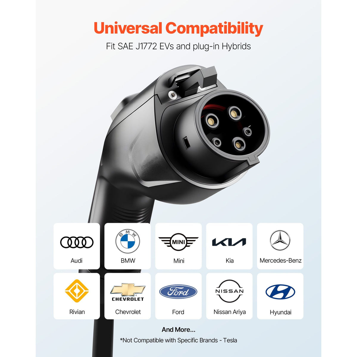 EV Charger Extension Cable, 40Amp 40 ft J1772 Extension Cord Compatible with 120V-240V SAE J1772 Electric Vehicle Chargers, Level 1/Level 2 IP66 Heavy Duty Car Charging Cable with Carrying Bag