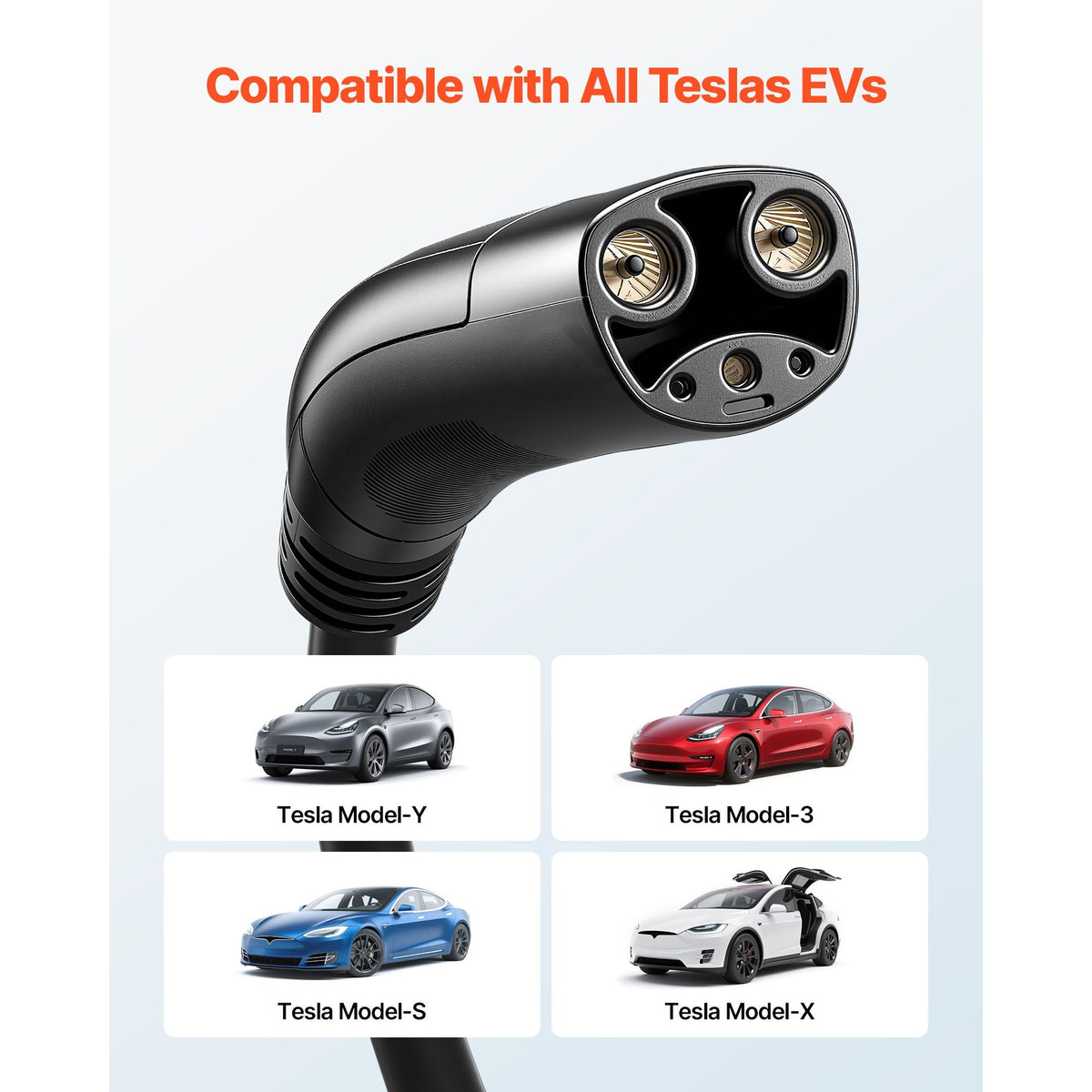 EV Charger Extension Cable for Tesla, 48Amp 21 ft Max 240V 11.52 kW with NACS Plug, EV Extension Cord for Level 1/2 Tesla Mobile/Wall Connector/Destination Charger, Model Y/X/3/S, Carrying Bag