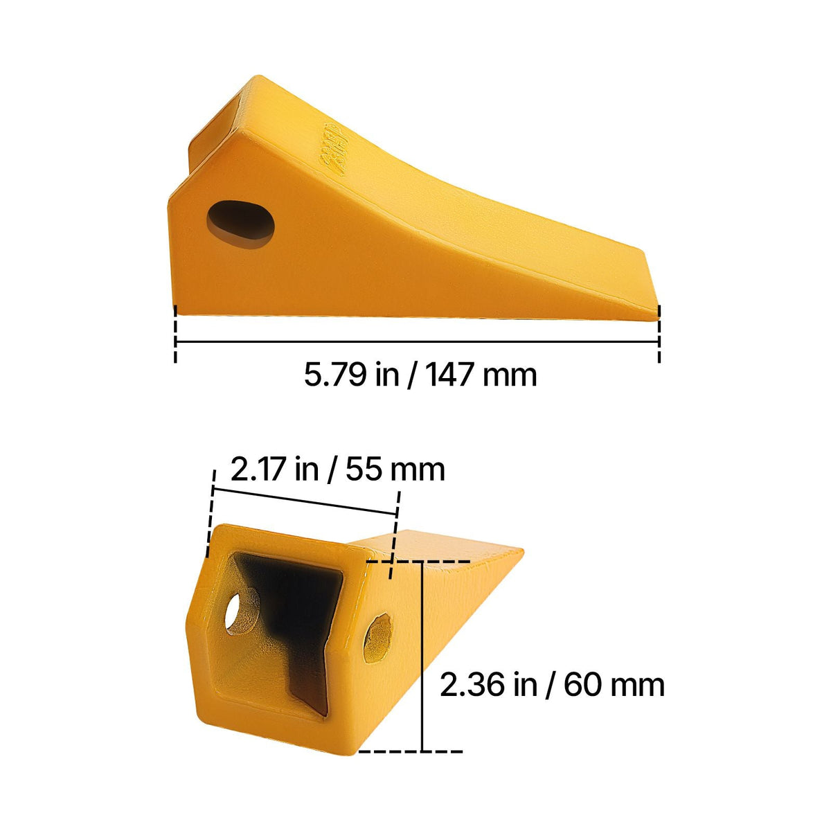 Excavator Bucket Teeth with Pins, 10 Pack 5.79 in Bucket Tooth Set Compatible with 23 & 230 Series Excavators, Heavy Duty Bolt on Digging Buckets Teeth for Skid Steer & Mini Excavators
