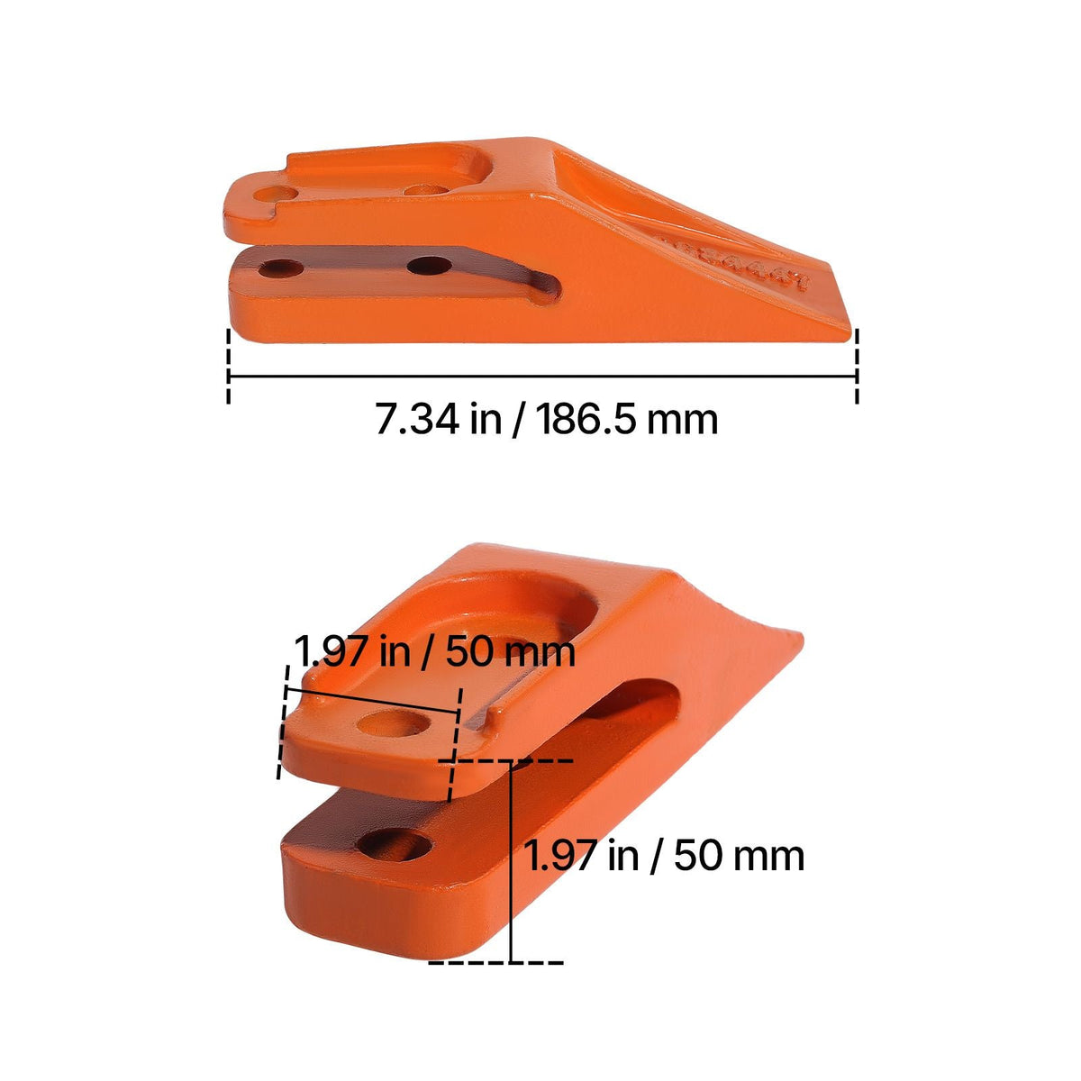 Excavator Bucket Teeth with Pins, 7 Pack 684447 Bucket Tooth Set Fits 5/8-in Buckets Edge, Heavy Duty 7.34 in Bolt on Digging Buckets Teeth Replacement for Skid Steer & Mini Excavator