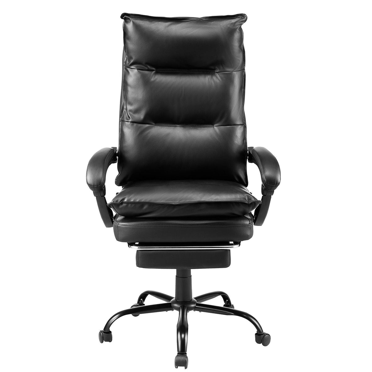 Executive Office Chair with Footrest, 400lb Capacity Office Chair with Lumbar Pillow, Heavy Duty Ergonomic Chair, Height Adjustable PU Leather Reclining Home Office Desk Chairs