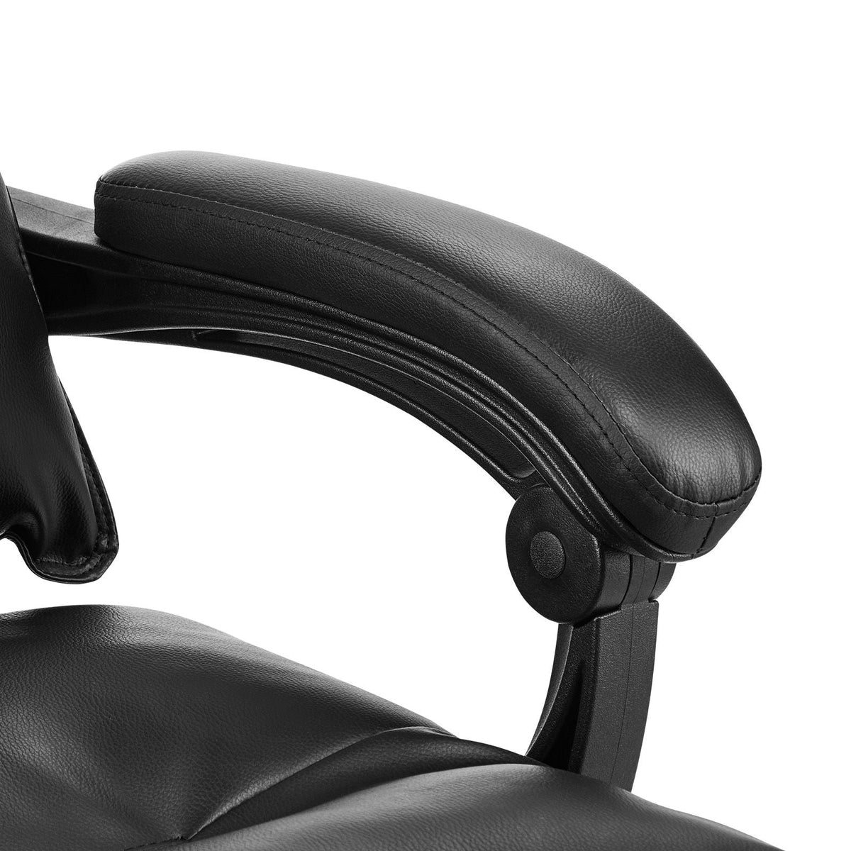 Executive Office Chair with Footrest, 400lb Capacity Office Chair with Lumbar Pillow, Heavy Duty Ergonomic Chair, Height Adjustable PU Leather Reclining Home Office Desk Chairs