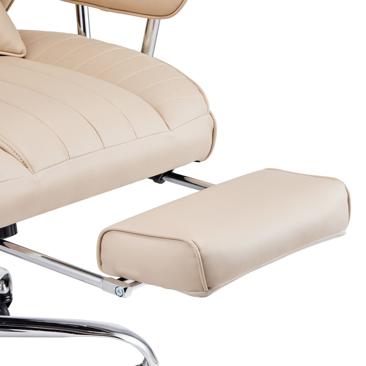 Executive Office Chair with Footrest, 400lb Capacity Office Chair with Lumbar Pillow & Removable Armrests, Heavy Duty Ergonomic Chair, PU Leather Reclining Home Office Desk Chairs, Brown