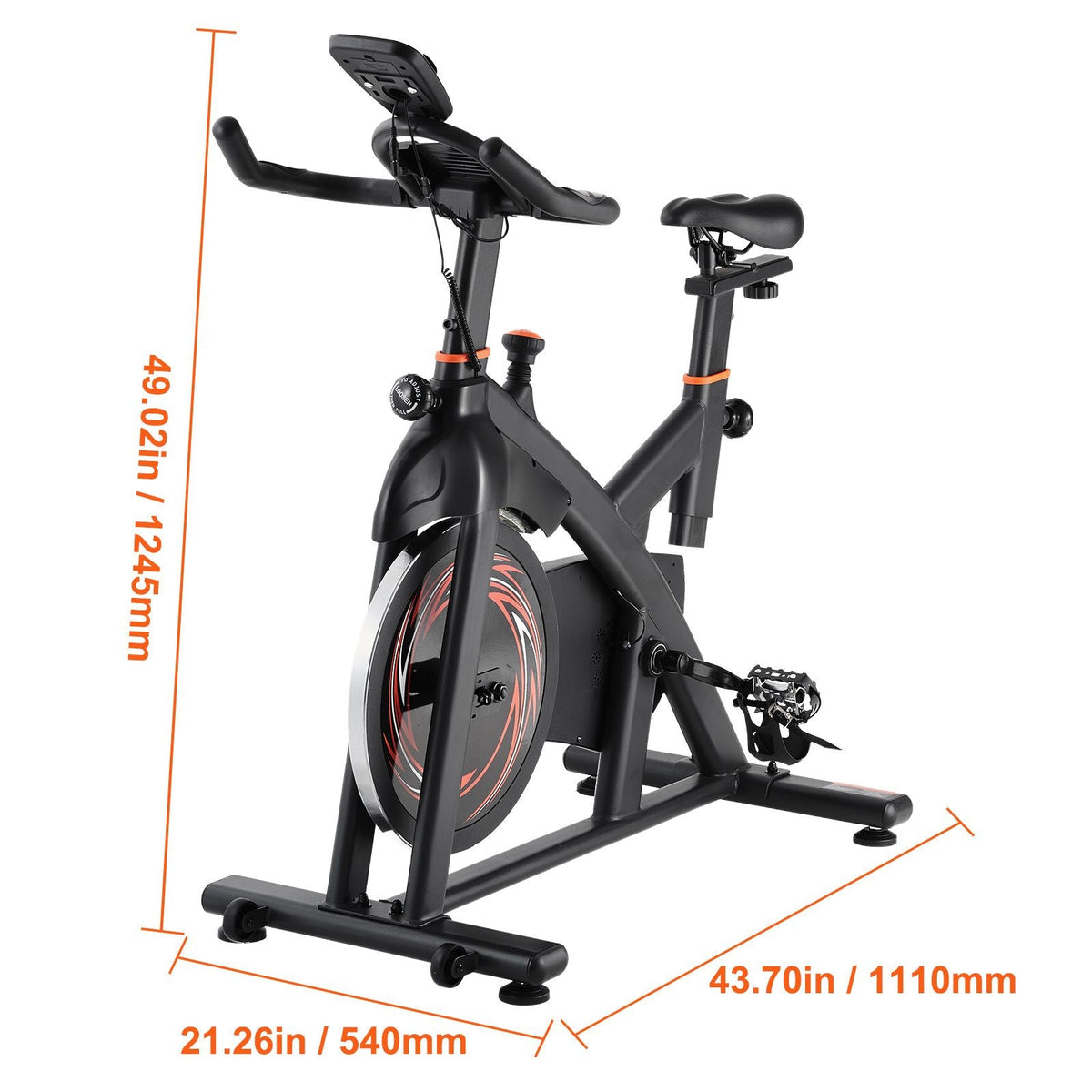Exercise Bike, Adjustable Magnetic Resistance Stationary Bike, Indoor Cycling Bike for Home Cardio, Workout Bike with Silent Belt Drive, Comfortable Seat Cushion, LCD Monitor, and Heavy Flywheel