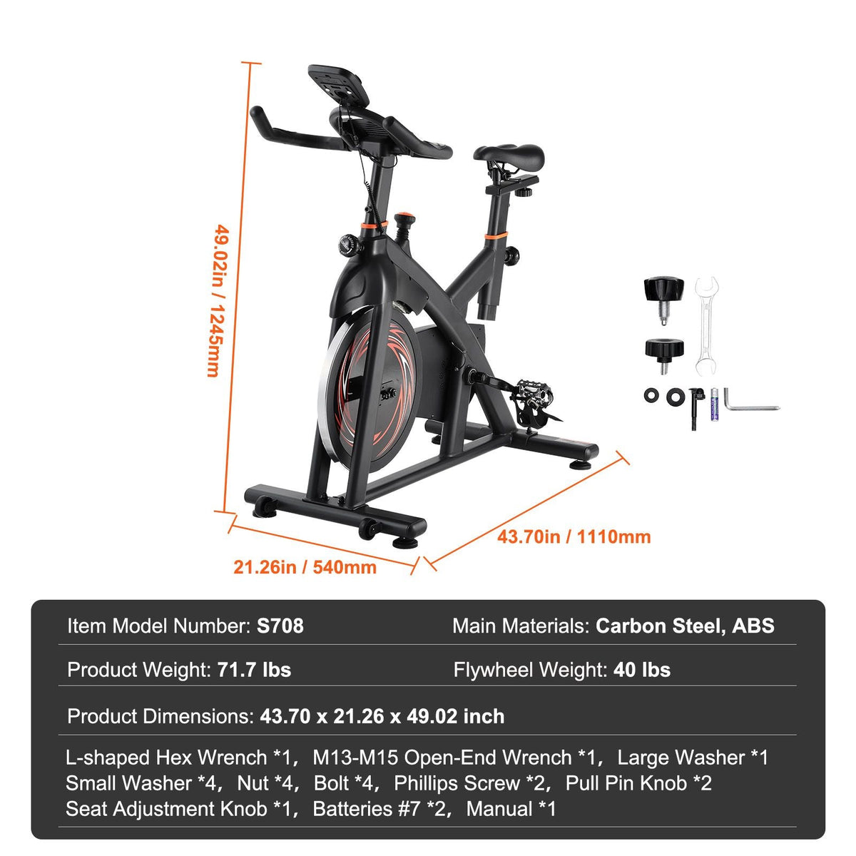 Exercise Bike, Adjustable Magnetic Resistance Stationary Bike, Indoor Cycling Bike for Home Cardio, Workout Bike with Silent Belt Drive, Comfortable Seat Cushion, LCD Monitor, and Heavy Flywheel