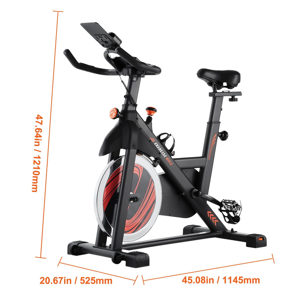 Exercise Bike, Adjustable Magnetic Resistance Stationary Bike, Indoor Cycling Bike for Home Cardio, Workout Bike with Silent Belt Drive, Comfortable Seat Cushion, LCD Monitor, and Heavy Flywheel