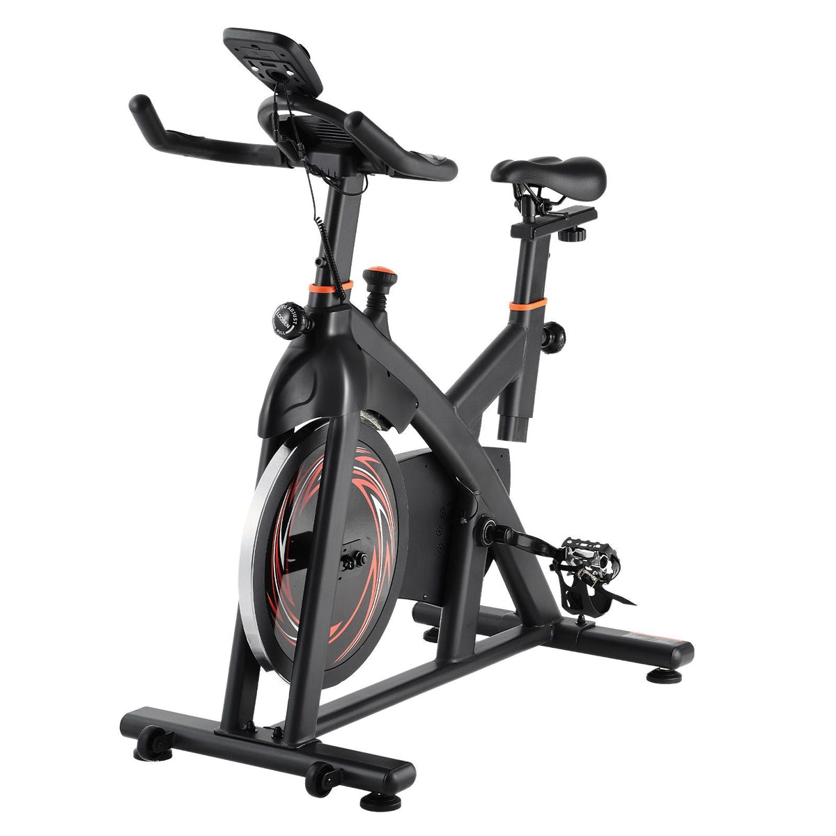 Exercise Bike, Adjustable Magnetic Resistance Stationary Bike, Indoor Cycling Bike for Home Cardio, Workout Bike with Silent Belt Drive, Comfortable Seat Cushion, LCD Monitor, and Heavy Flywheel