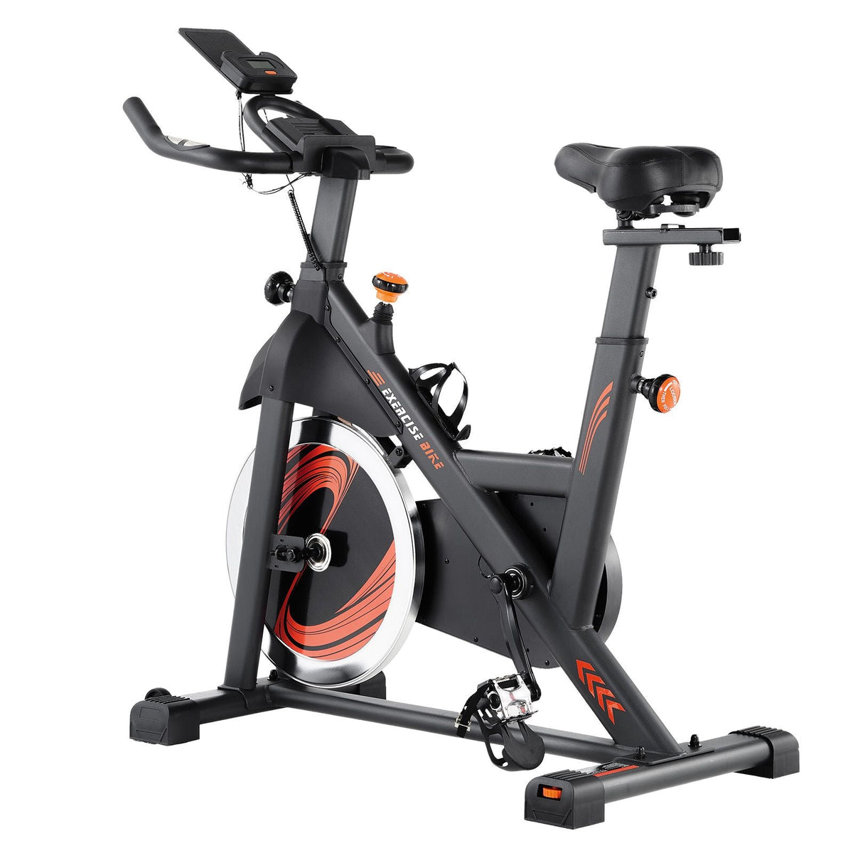 Exercise Bike, Adjustable Magnetic Resistance Stationary Bike, Indoor Cycling Bike for Home Cardio, Workout Bike with Silent Belt Drive, Comfortable Seat Cushion, LCD Monitor, and Heavy Flywheel