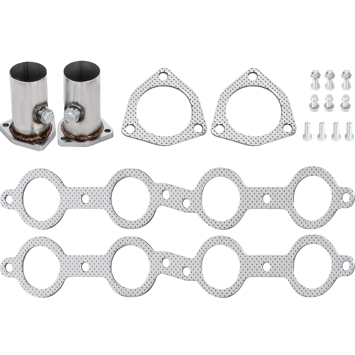 Exhaust Header Set 1 3/4" Exhaust Turbo Headers, Stainless Steel Exhaust Manifold Headers, Shorty Engine Conversion LS Swap Exhaust Headers for Chevy LS1 LS2 LS3 LS6 LS10 SUV/Truck Car