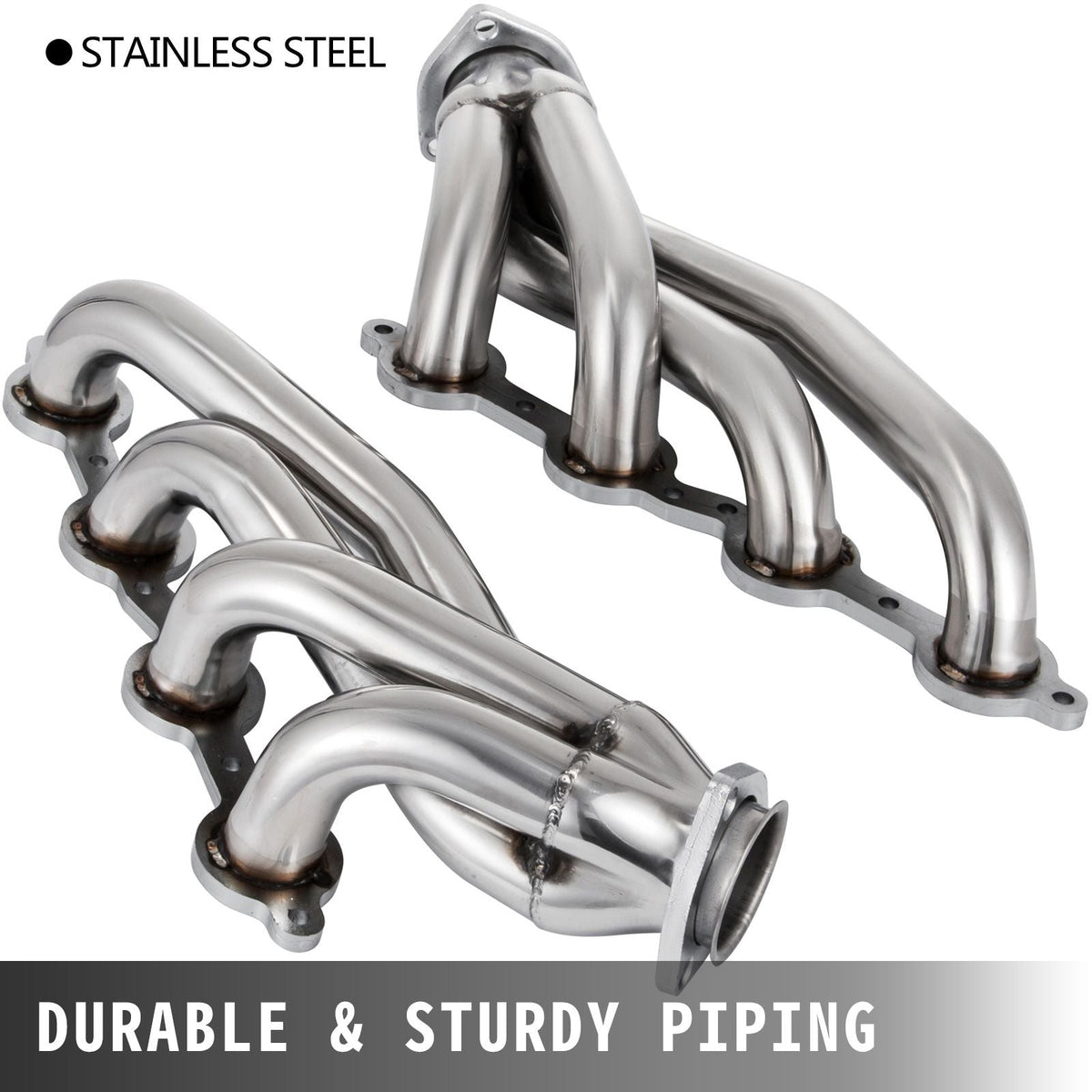 Exhaust Header Set 1 3/4" Exhaust Turbo Headers, Stainless Steel Exhaust Manifold Headers, Shorty Engine Conversion LS Swap Exhaust Headers for Chevy LS1 LS2 LS3 LS6 LS10 SUV/Truck Car