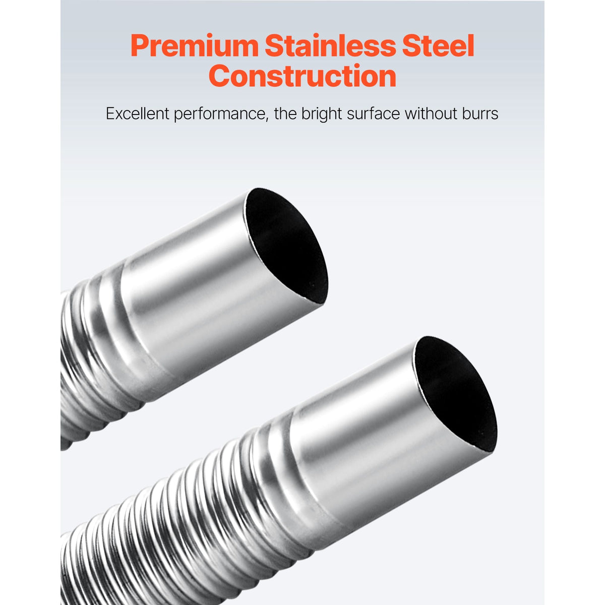 Exhaust Hose, 77.95 inch Stainless Steel Exhausts Hose, Diesel Heater Flexible Exhaust Pipe with 2 Hose Clamps, Exhausts Hoses Kit Diesel Heater Accessories for 2KW 5KW 8KW Diesels Heaters