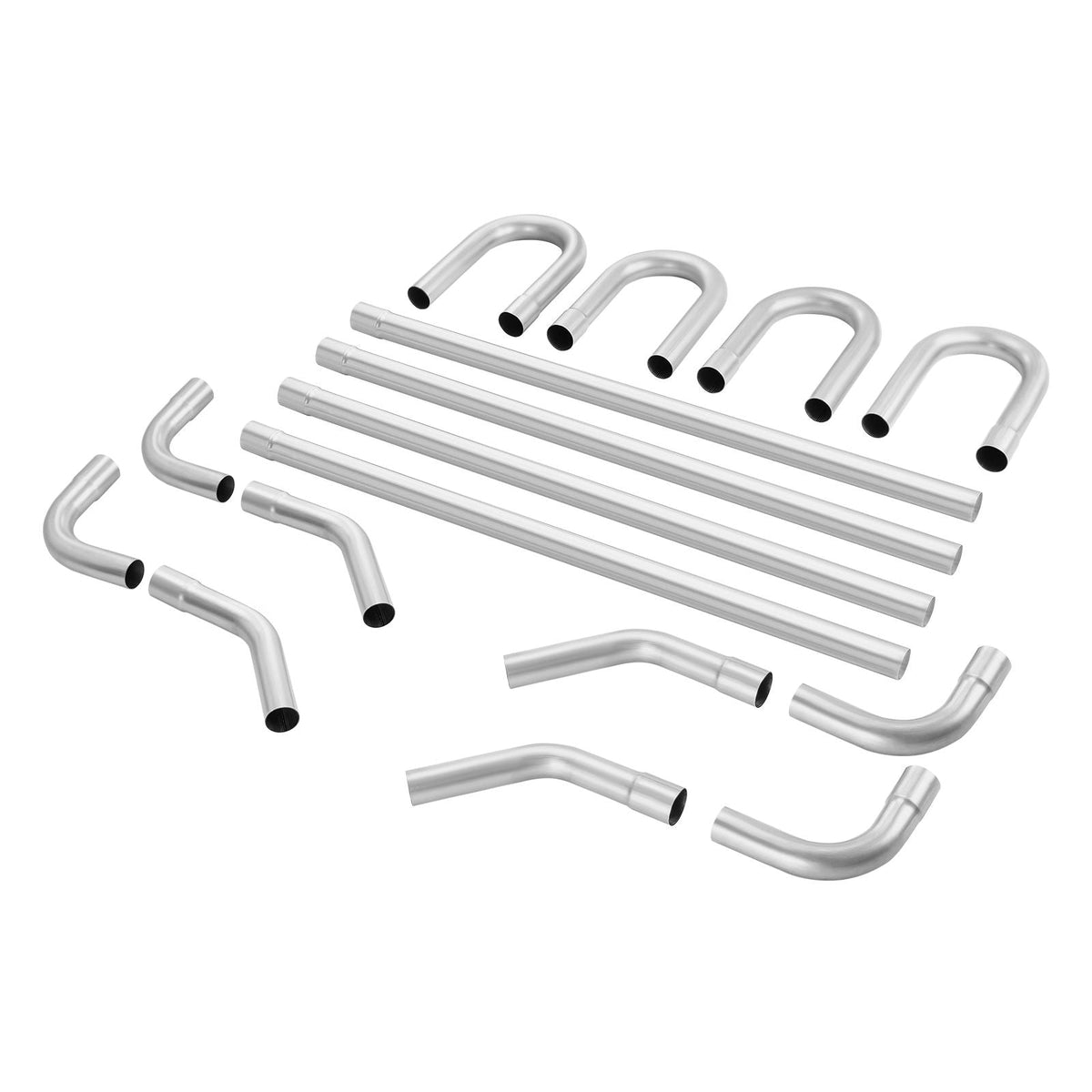 Exhaust Kit, 16pcs, DIY Universal Galvanized Steel Exhaust Kit with Slip-Fit Joint & Large Exhaust Tube, Rust-Proof Exhaust Pipe for Exhaust System, Fit for Garage/Auto Repair Store/4S Store