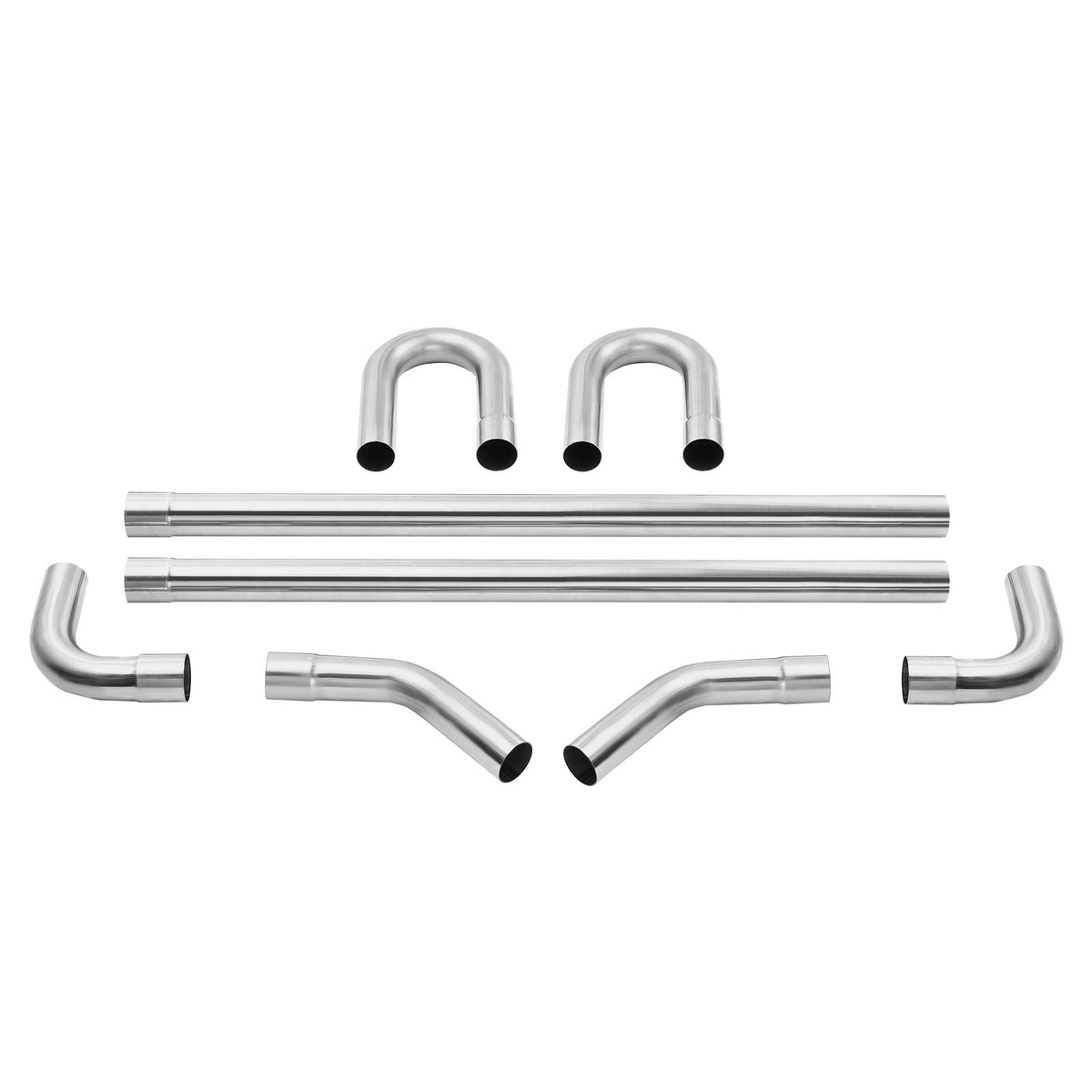 Exhaust Kit, 8 Pieces, DIY Universal Galvanized Steel Exhaust Kit with Slip-Fit Joint & Large Exhaust Tube, Rust-Proof Exhaust Pipe for Exhaust System, Fit for Garage/Auto Repair Store/4S Store