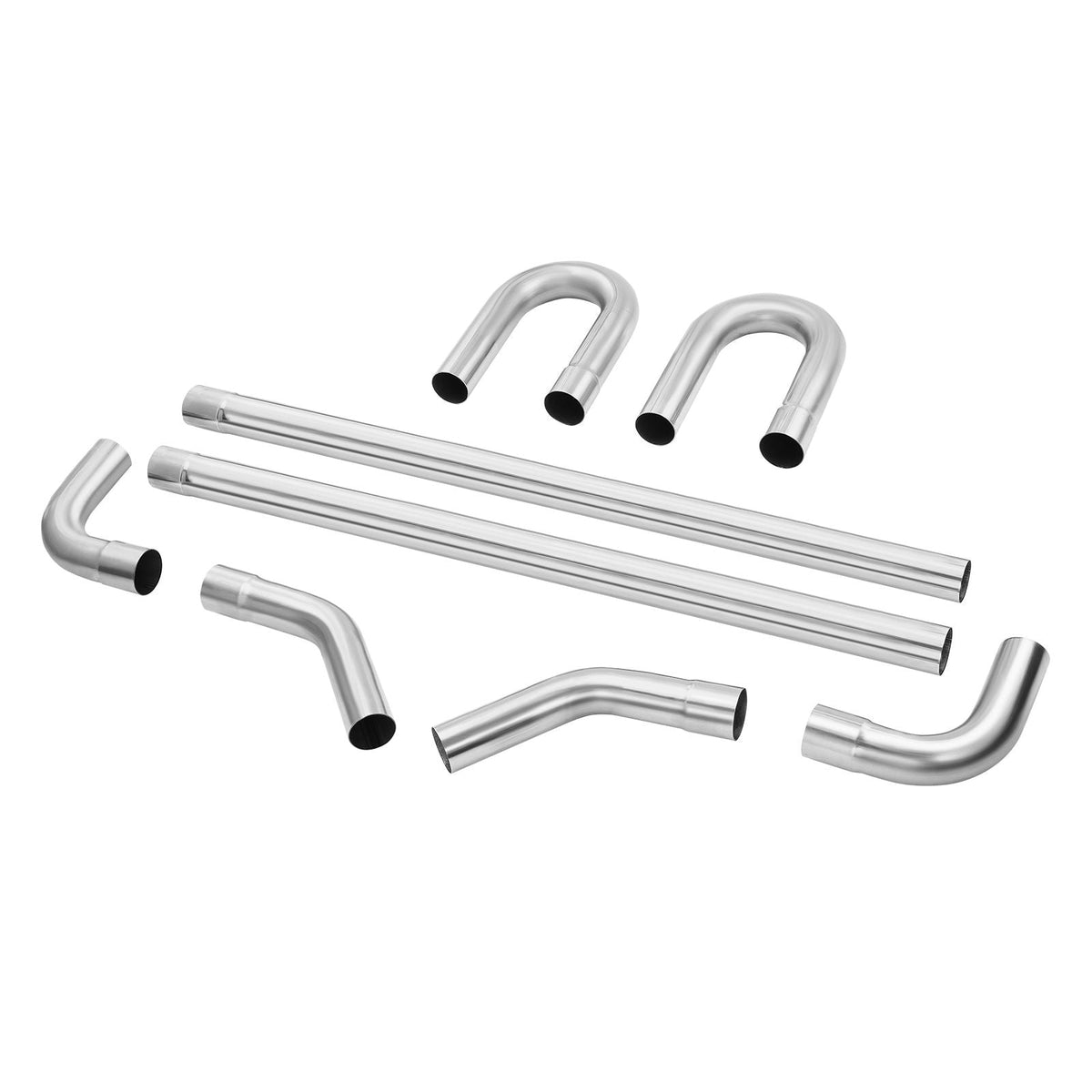 Exhaust Kit, 8 Pieces, DIY Universal Galvanized Steel Exhaust Kit with Slip-Fit Joint & Large Exhaust Tube, Rust-Proof Exhaust Pipe for Exhaust System, Fit for Garage/Auto Repair Store/4S Store