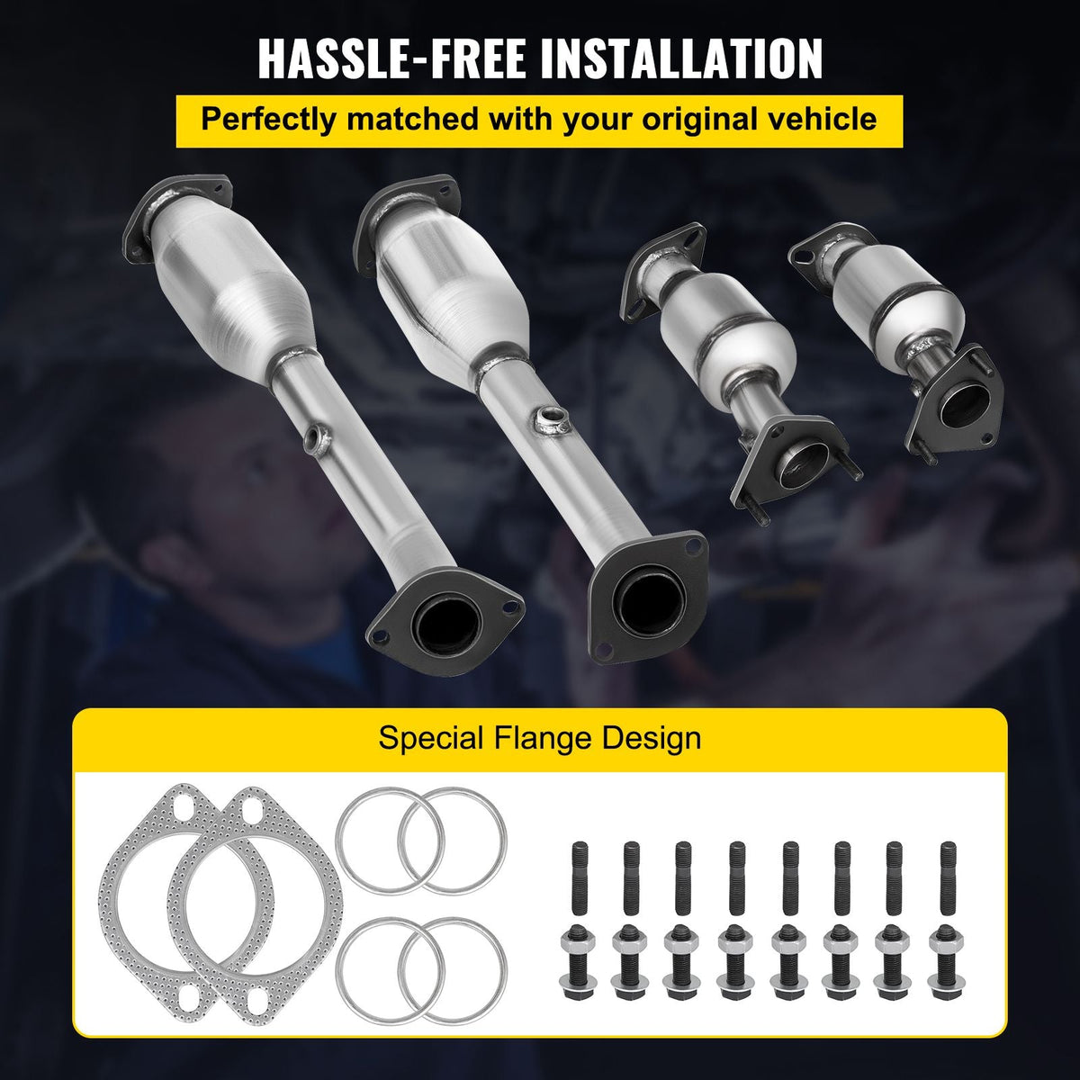 Exhaust Manifold 05-11 Nissan Frontier Exhaust Manifold Bolts Gasket Combination 4.0L OEM Quality High Flow Catalytic Converter for 2005-2011 Nissan Frontier/Xterra/Pathfinder(EPA Compliant)