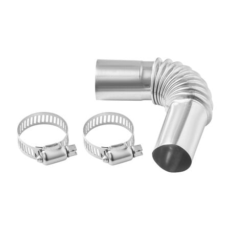 Exhaust Pipe Tube Elbow Connector, 0.98 inch Diesel Heater Exhaust Elbow, Air Parking Heater Exhausts Pipe Tube Elbows Connector 2 Clamps for 2KW 5KW 8KW Diesel Heater, 201 Stainless Steel