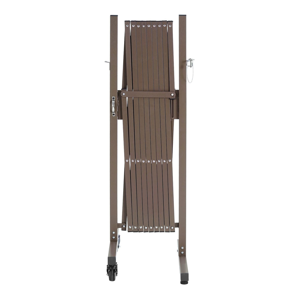 Expandable Barricade, 10FT Expandable Safety Barrier, Flexible Mobile Barricade with Locking Casters, Portable Folding Security Gate Metal Traffic Fence for Patio Garden Stairway