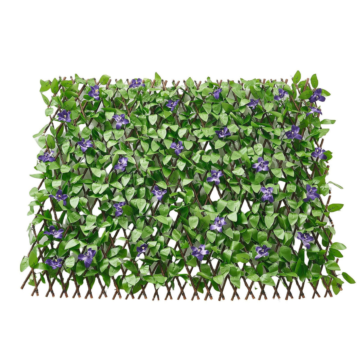 Expandable Fence Privacy Screen, 25.5 x 122 in Expand Artificial Plant Wall, Realistic Artificial Ivy Panel with 50 Zip Ties, Decorative Faux Greenery Backdrop Hedges for Balcony Patio Outdoor