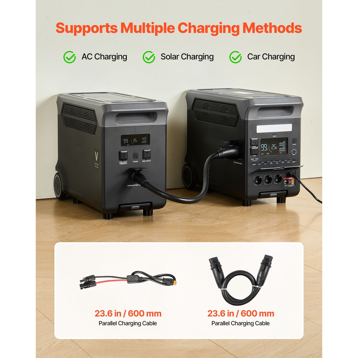 Extra Battery for Portable Power Station, 3840Wh LiFePO4 Extra Expansion Battery with 3 Output Ports for Home Use, Outdoor Camping, Road Trips, RVs, Emergencies