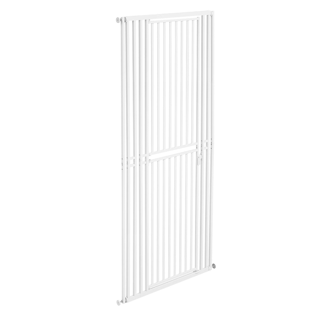 Extra Tall Pet Gate for Cats, 28-34 in Adjustable Width, 78.7 in High Dog Gate, with Pressure Mount Kit and Wall Mount Kit, 1.2 in Narrow Bar Spacing, for Stairs, Doorways, and House, White