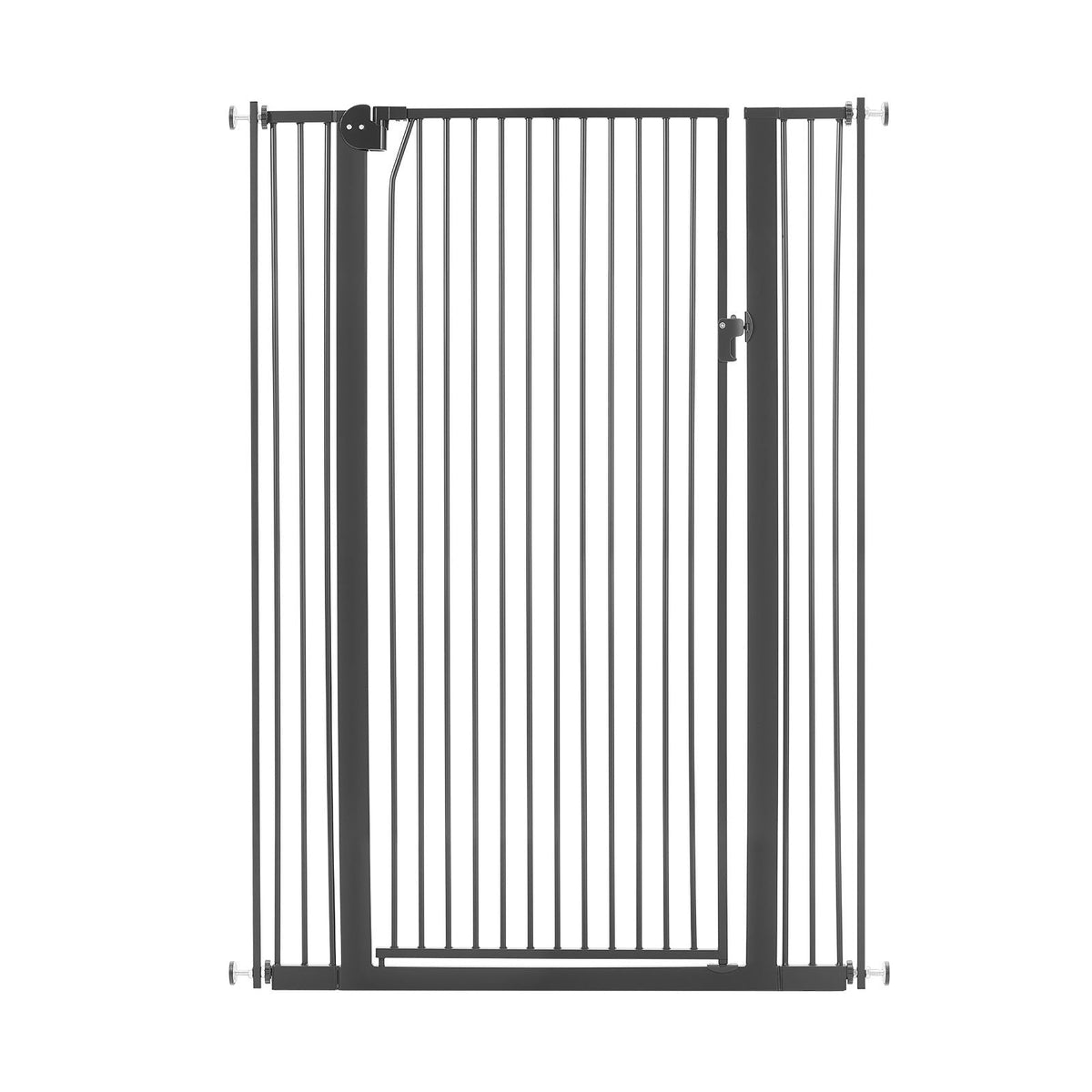 Extra Tall Pet Gate for Cats, 29-41 in Adjustable Width, 56 in High Dog Gate, with Pressure Mount Kit and Wall Mount Kit, 1.3 in Narrow Bar Spacing, for Stairs, Doorways, and House, Black