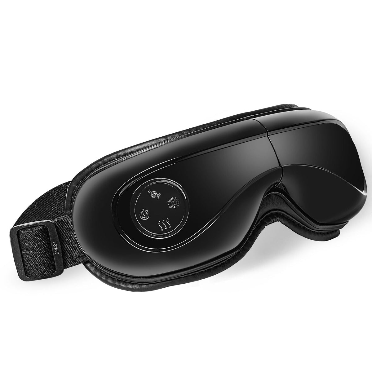Eye Massager with Heat, Heated Eye Massage Mask with 5 Modes and Bluetooth Music, 180° Foldable Eye Care Massager for Migraines, Eye Strain, Dark Circles, Ideal Gift for Mom/Dad, Black