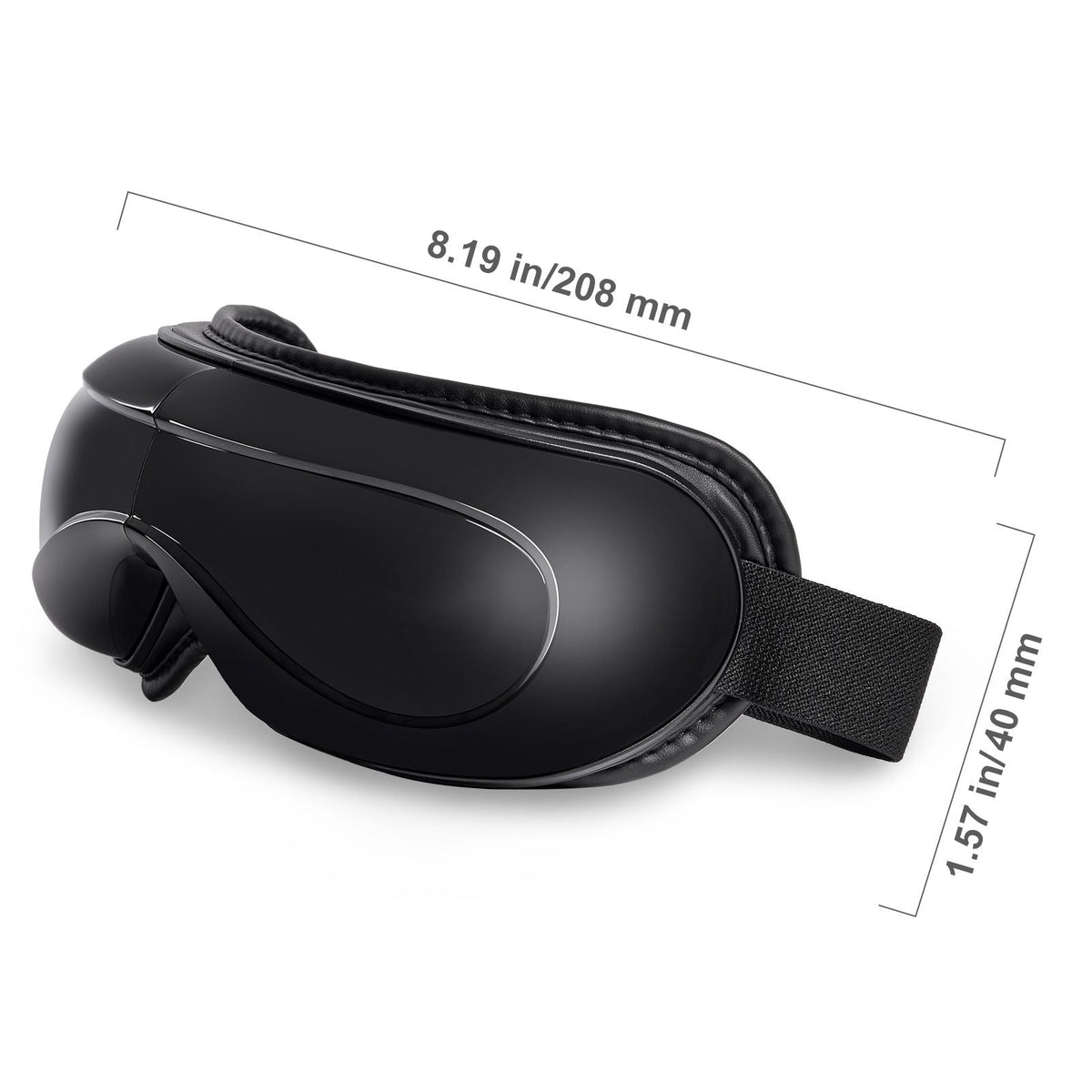 Eye Massager with Heat, Heated Eye Massage Mask with 5 Modes and Bluetooth Music, 180° Foldable Eye Care Massager for Migraines, Eye Strain, Dark Circles, Ideal Gift for Mom/Dad, Black
