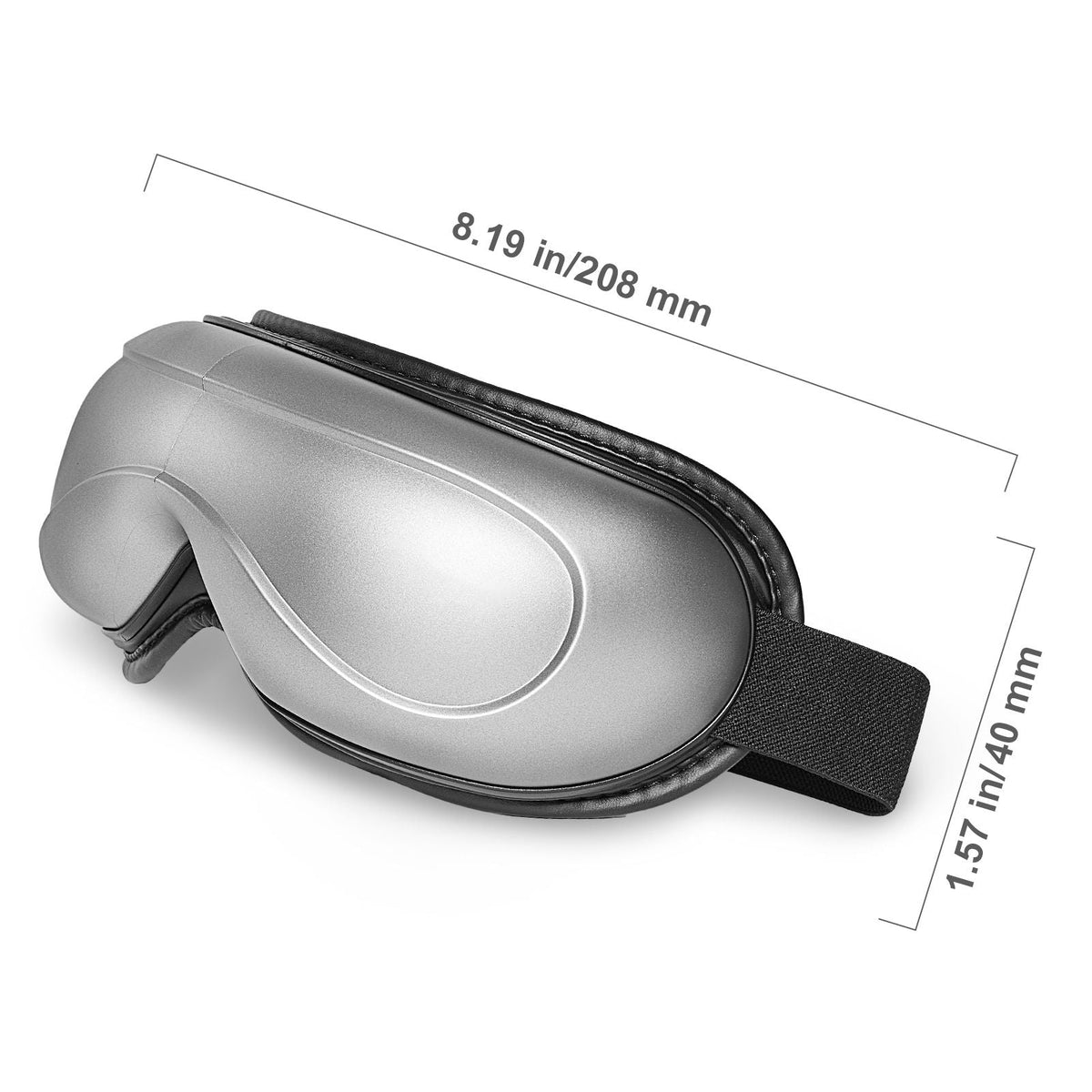 Eye Massager with Heat, Heated Eye Massage Mask with 5 Modes and Bluetooth Music, 180° Foldable Eye Care Massager for Migraines, Eye Strain, Dark Circles, Ideal Gift for Mom/Dad, Gray
