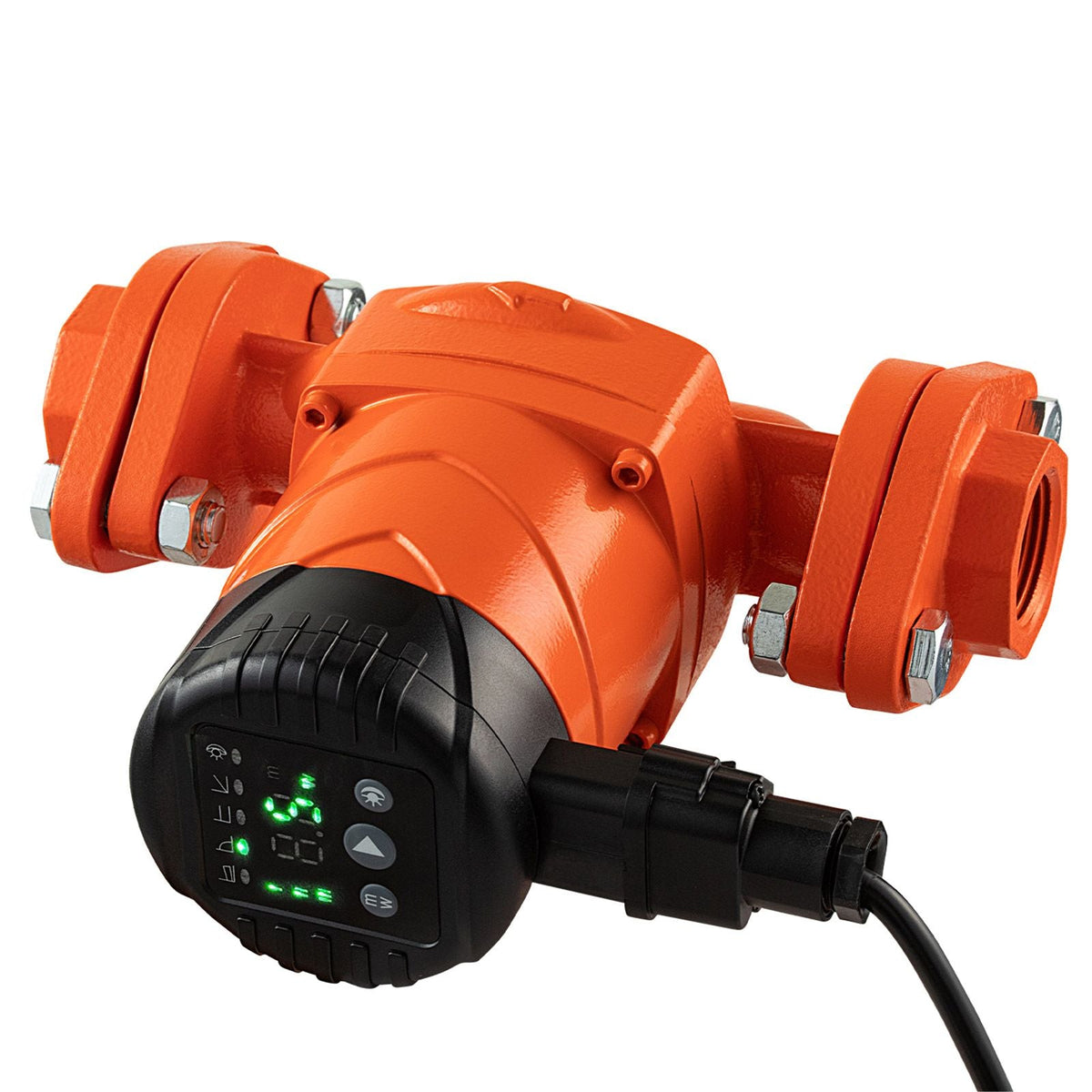 F-007E-1F1 High Efficiency Circulator Pump, 16 GPM, 120V 20 ft Cast Iron Hot Water Recirculating Circulation Pump, 1 in Flange Connection, Check Valve, Quiet Operation, for Home Heating System