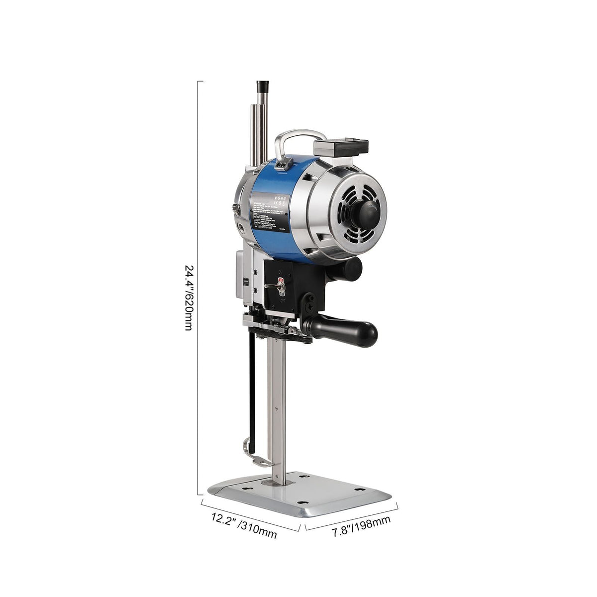 Fabric Cutter, 750W High-Speed Straight Knife Cloth Cutting Machine, 9.8" Alloy Steel Blade, Industrial Fabric Cutting Machine with Automatic Knife Sharpen, for Multilayer Fabric Leather Cloth
