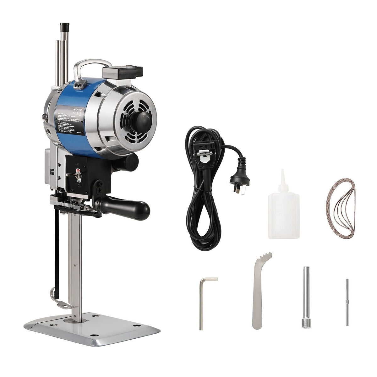 Fabric Cutter, 750W High-Speed Straight Knife Cloth Cutting Machine, 9.8" Alloy Steel Blade, Industrial Fabric Cutting Machine with Automatic Knife Sharpen, for Multilayer Fabric Leather Cloth