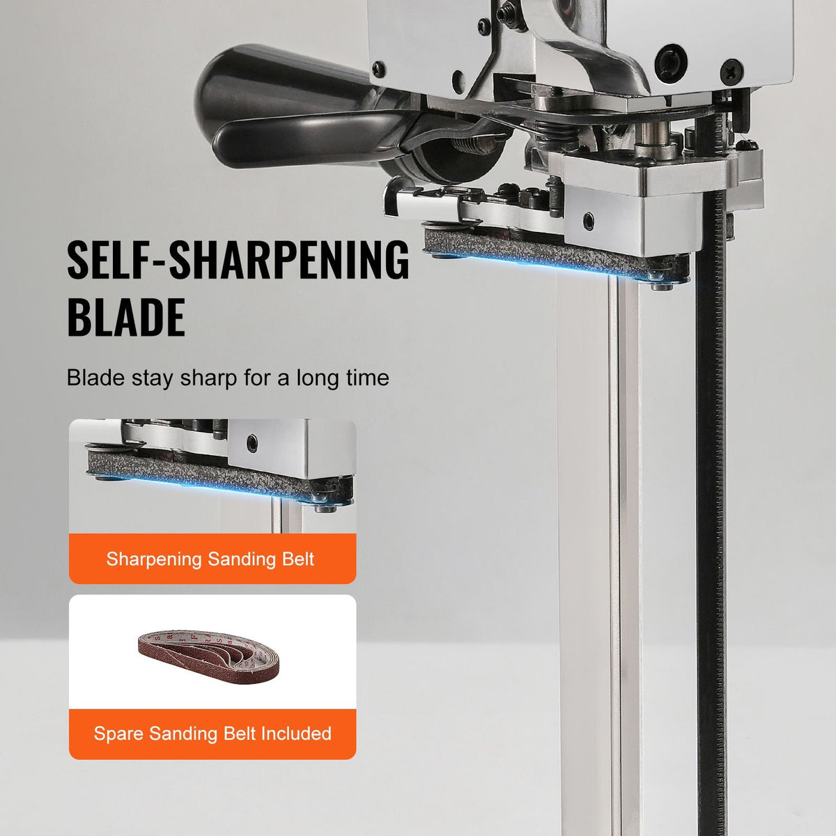 Fabric Cutter, 750W High-Speed Straight Knife Cloth Cutting Machine, 9.8" Alloy Steel Blade, Industrial Fabric Cutting Machine with Automatic Knife Sharpen, for Multilayer Fabric Leather Cloth