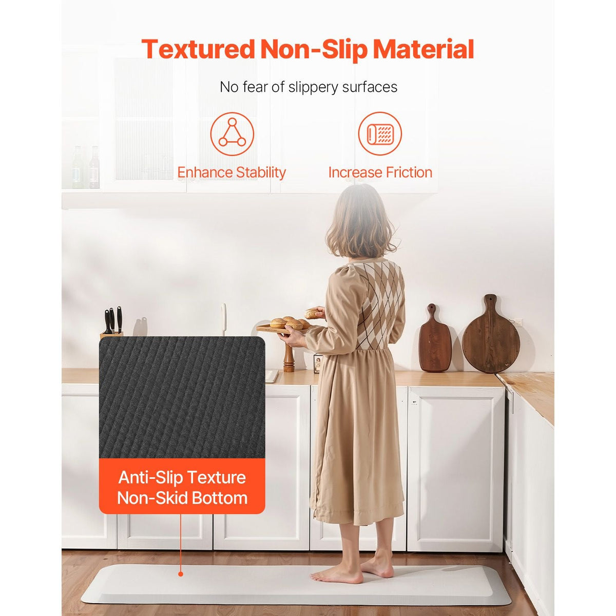 Fall Mat for Elderly, 3/4-inch Thickened Fall Prevention Pad with Beveled Edge, Anti-Slip Bedside Safety Floor Mat for Seniors, Handicaps, Patients (24 x 70 inch)
