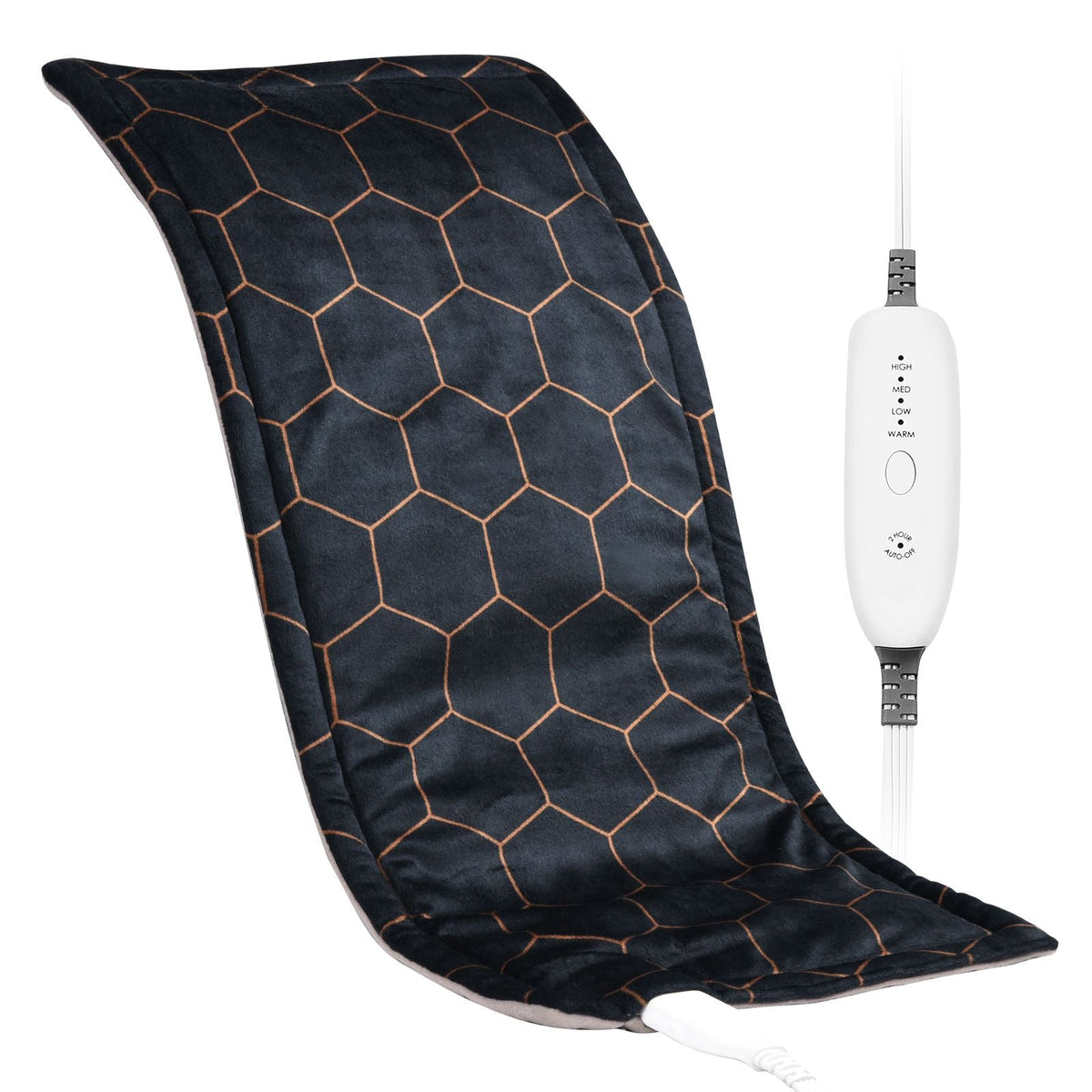 Far Infrared Heating Pad, 12" x 24" Weighted Heating Pad with Far Infrared Therapy, 4 Temperature Settings, 2-hour Auto-off, Electric Heating Pad for Back Neck Shoulder Abdomen Pain Relief