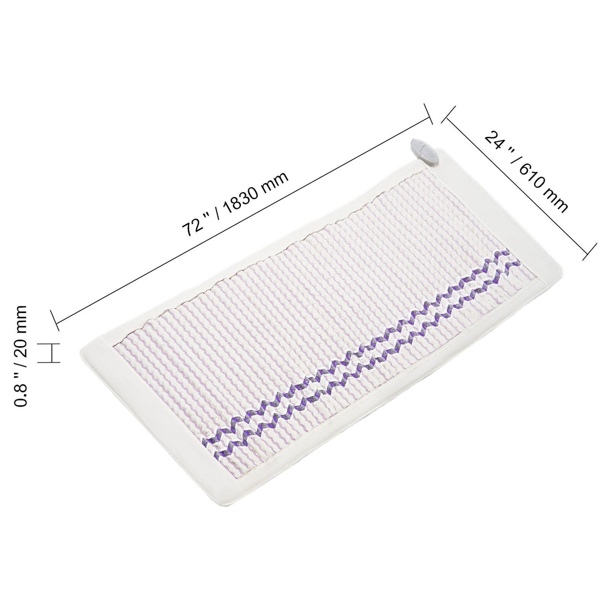 Far Infrared Heating Pad, Amethyst Heating Mat with Negative Ions, 103-159Fahrenheit Hot Gemstones Therapy Mat with 0-12 Hours Timer for Full Body Pain Relief (72 x 24-inch)