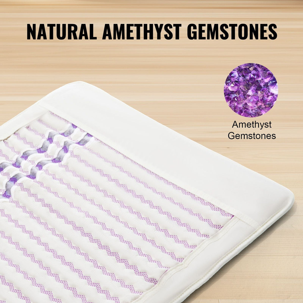 Far Infrared Heating Pad, Amethyst Heating Mat with Negative Ions, 103-159Fahrenheit Hot Gemstones Therapy Mat with 0-12 Hours Timer for Full Body Pain Relief (72 x 24-inch)