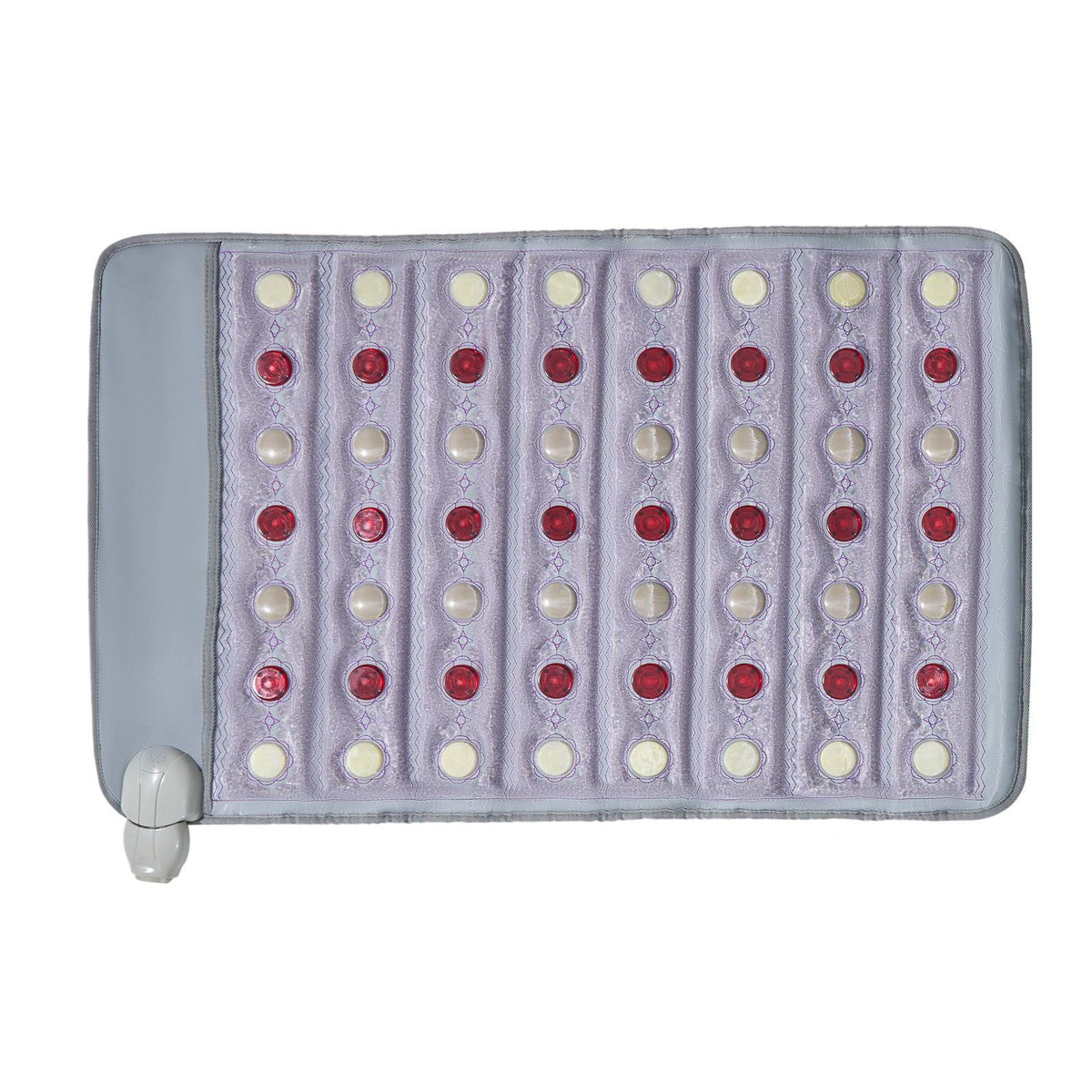 Far Infrared Heating Pad, Amethyst Heating Pad with Jade & Tourmaline Stones, 660nm Photon Light & Negative Ions, 103-159 F Hot Gemstones Mat with 0-12 Hours Timer for Pain Relief (32" x 20")