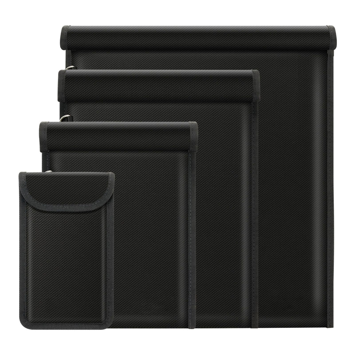 Faraday Bags, 4 Pack Faraday Pouch Set for Laptop (16.9x15"), Tablet (13x10.2"), Phone (7.87x4.7") & Radio (10.6x7.8"), Fireproof Signal Blocking Holder, Anti-Theft & Anti-Hacking Pouch Blocker