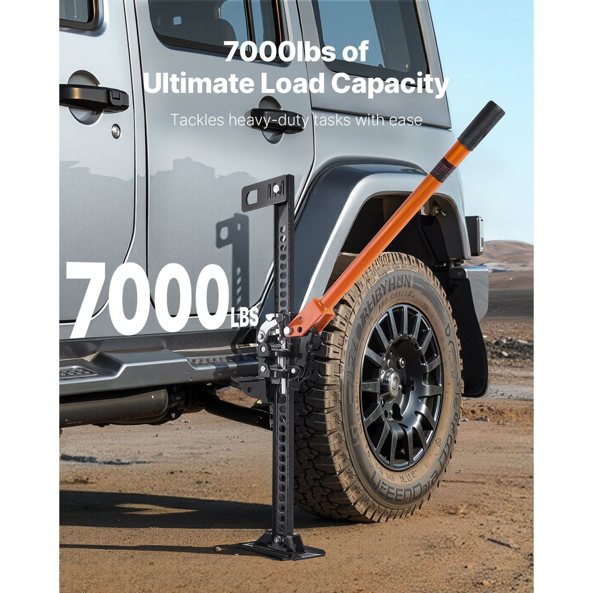 Farm Jack, 36" Utility High Lift Farm Jack, 3.18 Ton (7,000 lbs) Capacity Ratcheting Off Road Utility Jacks, Heavy-Duty Lift Jacks with 5.12"-30.3" Lifting Range for Tractor, Truck, SUV