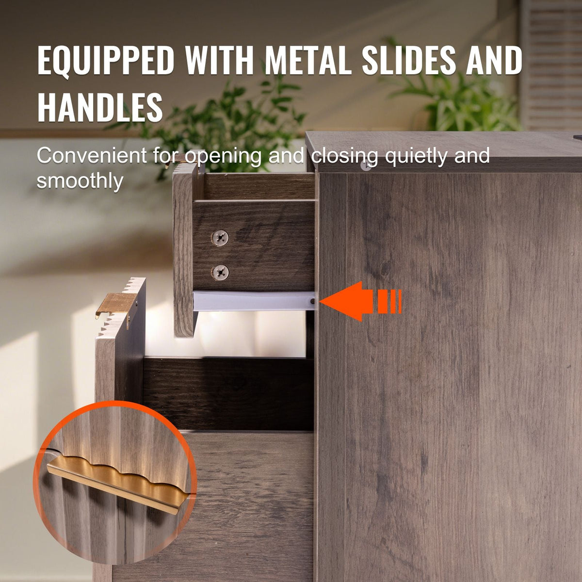 Farmhouse End Table Set of 2, Nightstand with Charging Station, 3 Tiers Side Table with Storage Cabinet and 2 Drawers, Side Table with USB Ports and Outlets, Ideal for Living Room, Bedroom, Gray