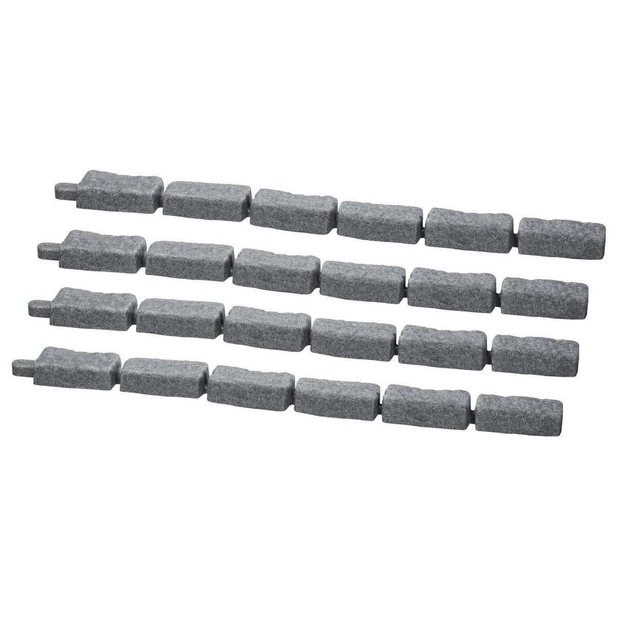 Faux Stone Landscape Edging, 46.4 x 2.2 in Realistic Lawn Edging, Flexible Brick-Sized Garden Edging Border with Anchoring Spikes, Fade-Resistant Yard Edging for Driveways Walkway Grey